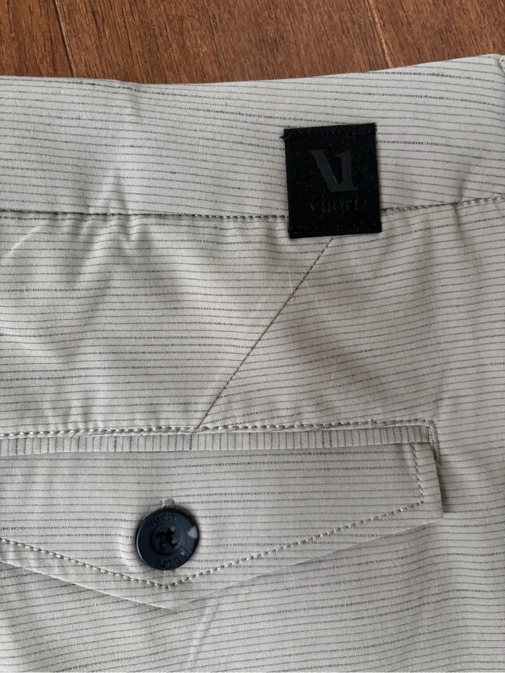 Vuori Men's Light Khaki Performance Flat-Front Shorts - Picture 6 of 7